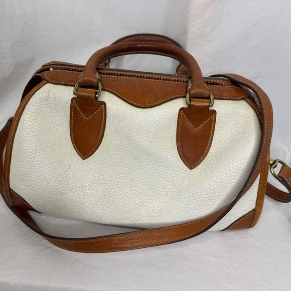 Dooney & Bourke RARE 1990's Vintage Doctor Bag Taupe/Brown Pebbled Leather - Picture 5 of 11